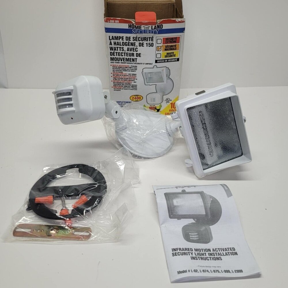 Home Land Security 150 Watts Halogen Motion Sensor Security Light‎ L-999 White